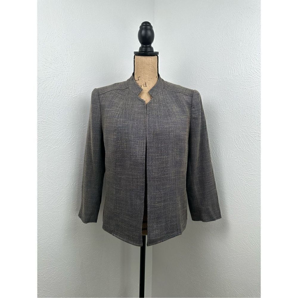 Anne Klein Women’s Blue Printed Blazer Jacket Size 12 Spruce/Fawn
